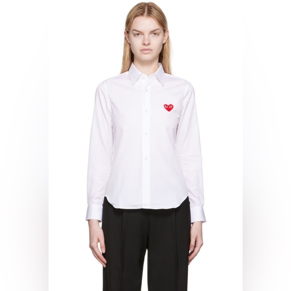 COMME DES GARÇONS PLAY
White & Red Heart Patch Shirt - Picture 1 of 9